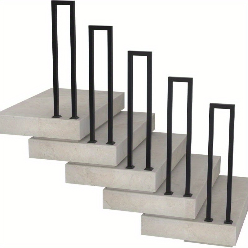 TEMU Stair Railings Indoor U-shaped Handrails Railings Stairs Made Of Metal Black Stair Handrails Suitable For , Corridors, Apartments, Indoor And