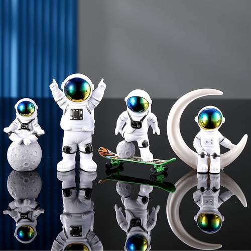 5pcs gradient astronaut decoration new astronaut scooter ornament astronaut statue on top of desktop decoration space themed party decoration thanksgiving gift christmas gift new year gift