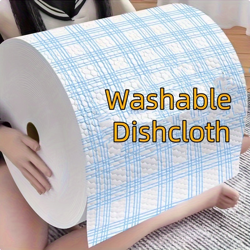 

1 Roll Blue Lazy Rag - Multi- Wet And Dry Use Kitchen Cleaning Cloth, Disposable Dish Towel For Home And Restaurant, Soft Non-woven Fabric