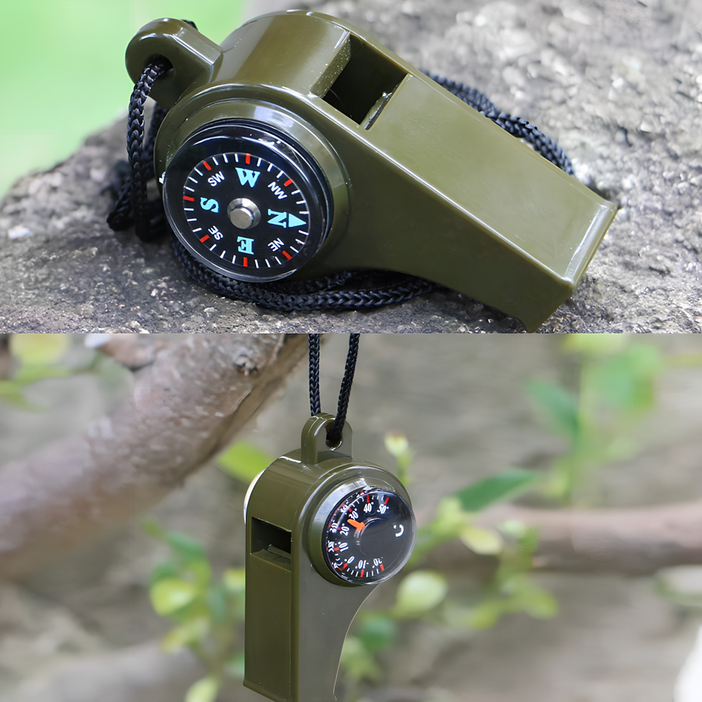 3-In-1 Survival Whistle with Compass and Thermometer