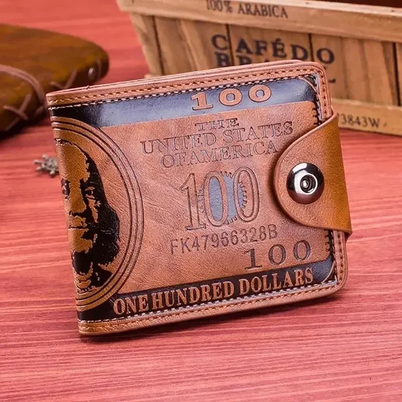 TEMU Billetera Corta Vintage para Hombre de Negocios, Soporte Multi-Tarjeta con Ventana para Identificación, Bolsillo para Dinero en Dólares