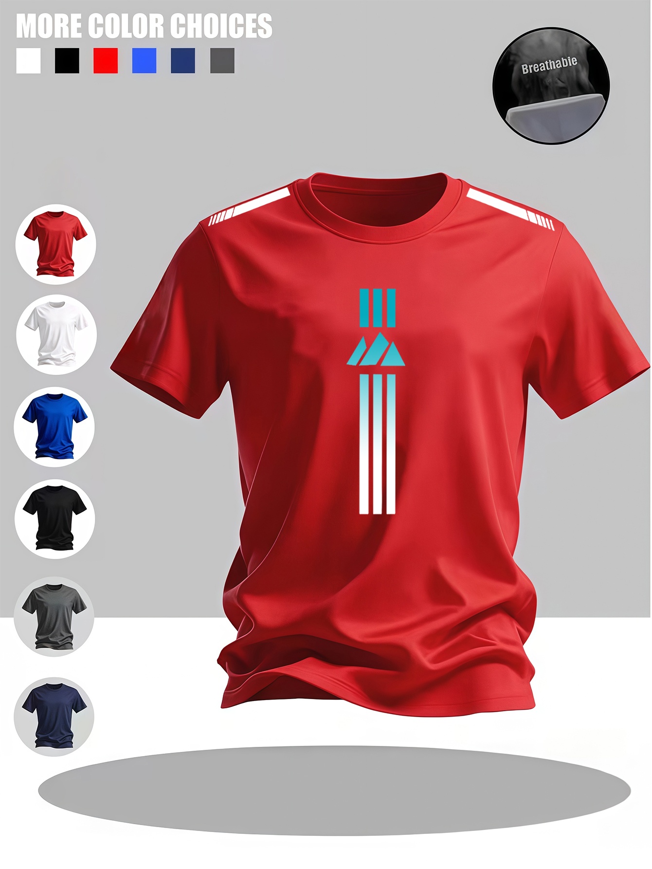 t-shirt décontracté à col rond pour homme avec imprimé, t-shirt avec logo  , lavable et non déformable, associé à un pantalon de sport décontracté, confortable pour les jeux et le streaming à  , manches courtes faciles pour hommes, haut à manches courtes décontracté à forte utilisation 0