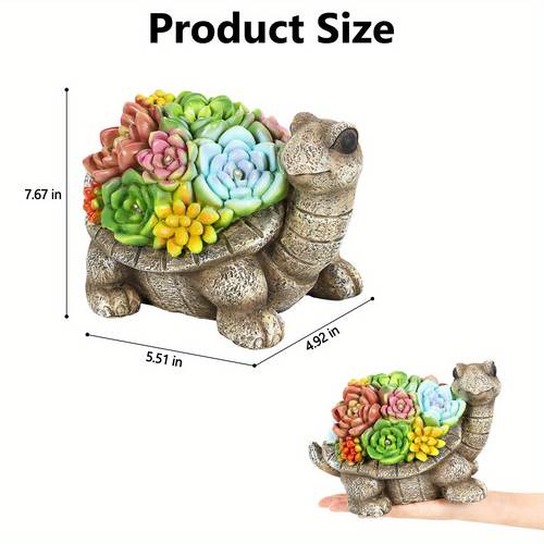 garden outdoor statues with succulent and lawn decor tortoise statue for patio balcony yard ornament