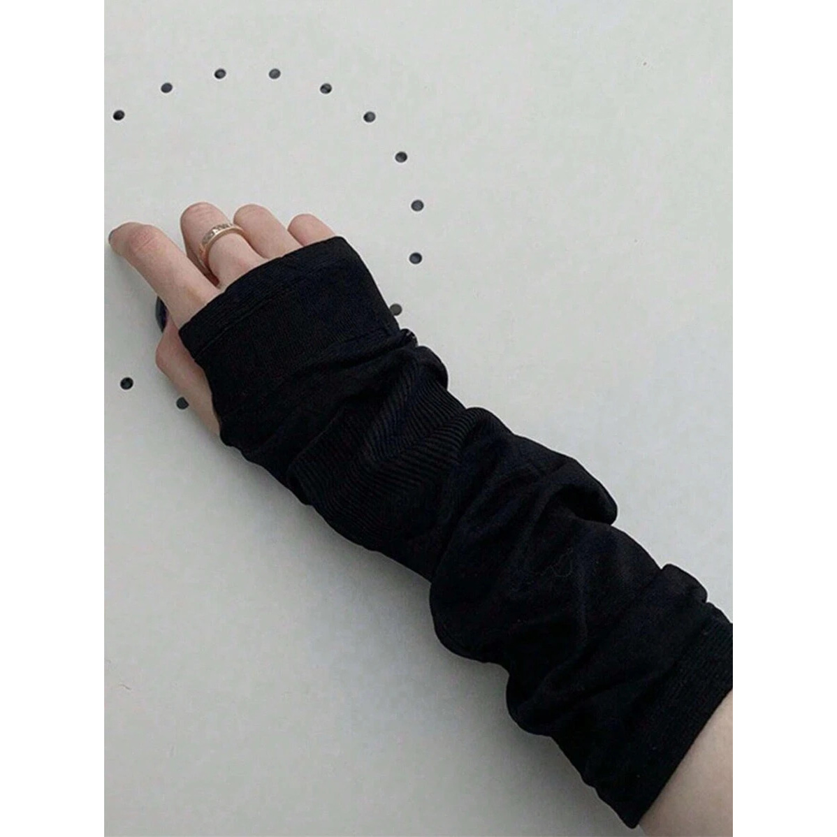 新品リチューンベロアdot black arm warmer stina stina / Arm warmer / black