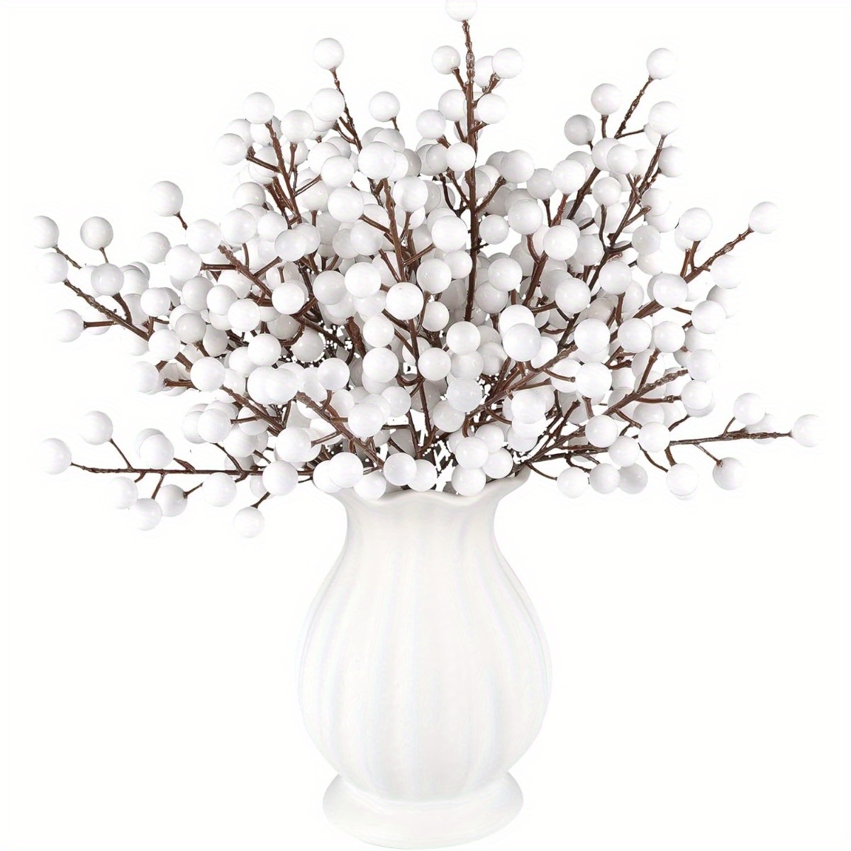 24pcs Artificial Flowers, Artificial Berry Stems Branches, For Christmas Tree Wreath Craft Decorations Holiday Thanksgiving/halloween Gifts Home Decor