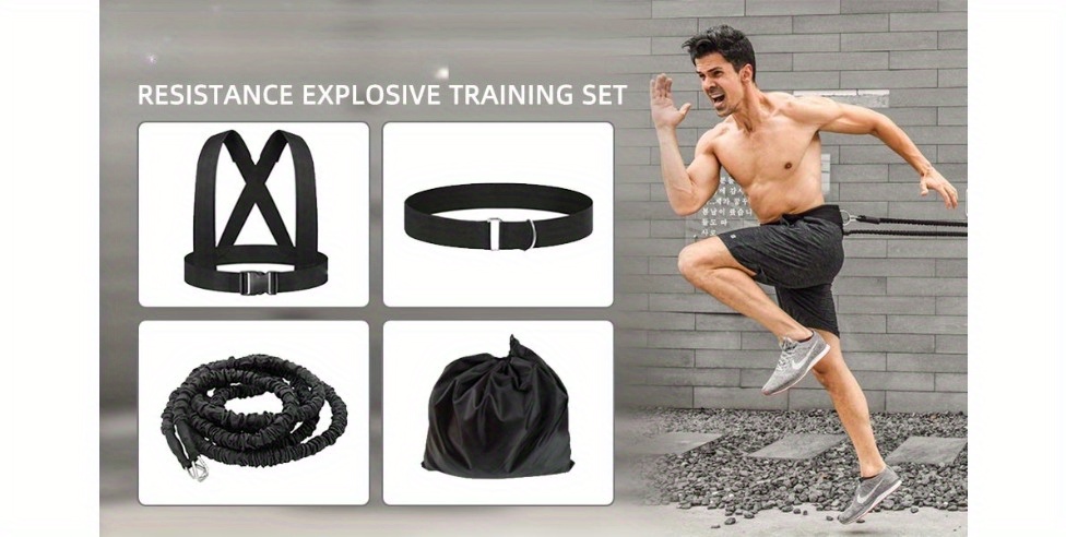 3-meter/ 5-meter resistance training rope set explosive jumping physical training resistance rope enhances speed, endurance, and strength, agility, and multi-directional physical equipment;