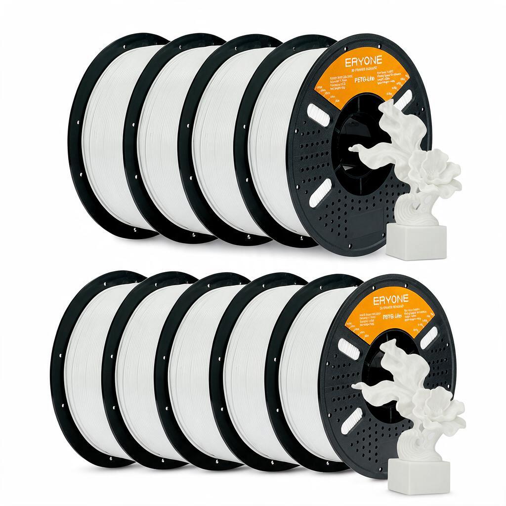 Image of Eryone Petg Lite 3d Printer Filament 1.75mm +/-0.03mm, 9 Rolls (9kg Total), , Smooth Feeding, Strong Layer , Durable And Easy Printing Material