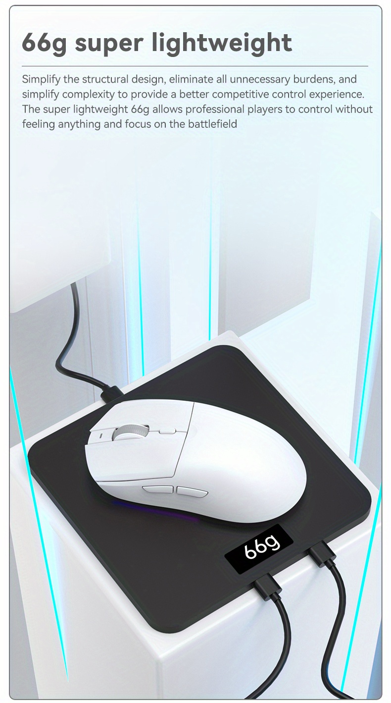 aj139v2 mc wireless 1000hz mouse suitable for gaming and   supports 2 4g wired lightweight weighs about 66  comfortable in hand mouse charging dock official standard Product details 9