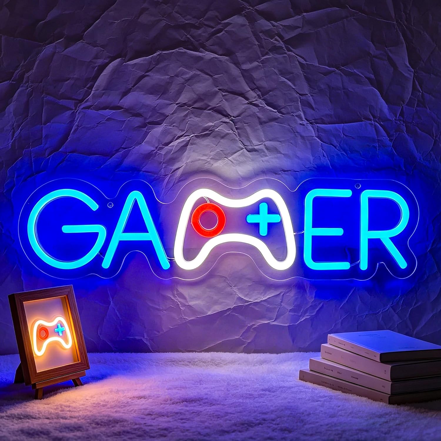TEMU Game Neon Sign, Game Neon Sign For Wall Decoration, Game Led Sign, Powered With Adjustable Switch Neon Decor, Suitable For Pc Gaming , Men's