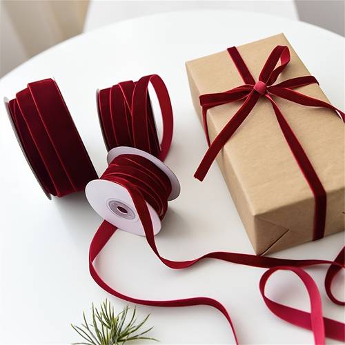 luxurious burgundy velvet ribbon roll 450cm 177in long soft smooth red gift wrapping strip elegant deep burgundy for christmas weddings birthdays valentines day durable and luxurious fabric suitable for crafts party decorations