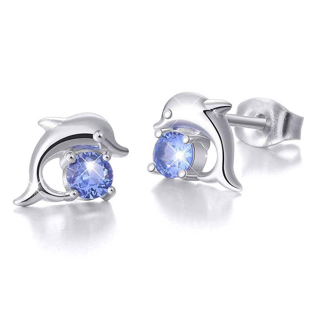 Image of A Pair Of Elegant Women's Fashion Stud Earrings Featuring Synthetic Zirconia In Of , Perfect For Parties, Beach Vacations, And Gatherings