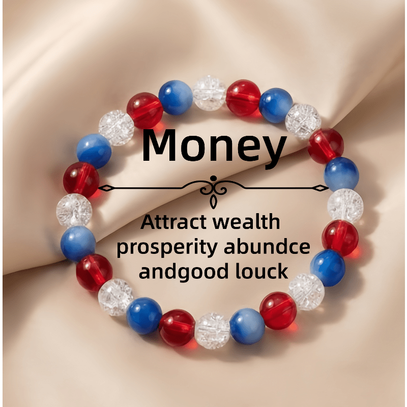 TEMU Pulsera clásica de y azul llamativa, con el , mate azul y el iridiscente de las cuentas que se complementan entre sí. Es pero desprende una de