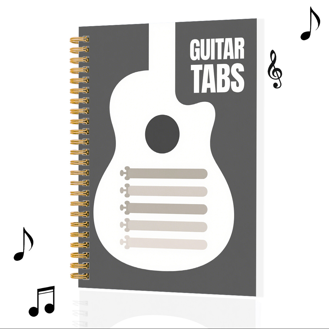 TEMU 1 stuk Gitaar Tabs Notitieboek met 8 Notenbalken, Minimalistische Stijl, A5 Formaat, Diverse Kleurencombinaties, voor Gitaristen en