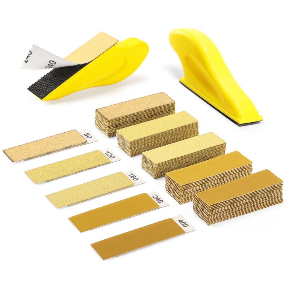 Image of 51/101pcs Sandpaper Set (including Hand Sanding Blocks, 80/120/180/240/400 Grit Multi-functional Dry And Wet Fine Sanding Polishing Sandpaper Set)
