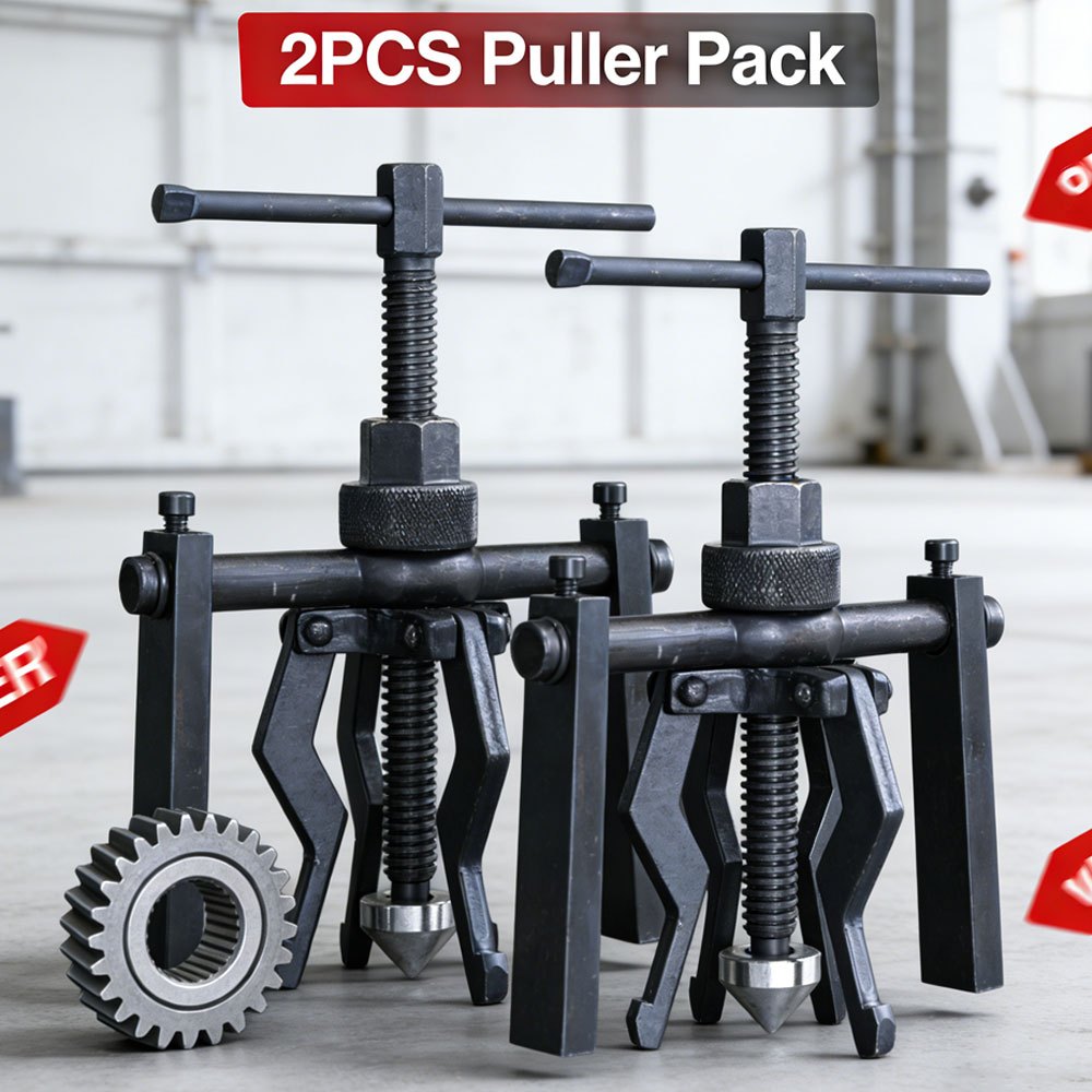 TEMU 2pcs Heavy Duty 3-jaw Inner Pilot Bearing Puller Set - Carbon Steel Bushing & Gear Extractor Tool Kit For Automotive, Car, Suv, Motorcycle,
