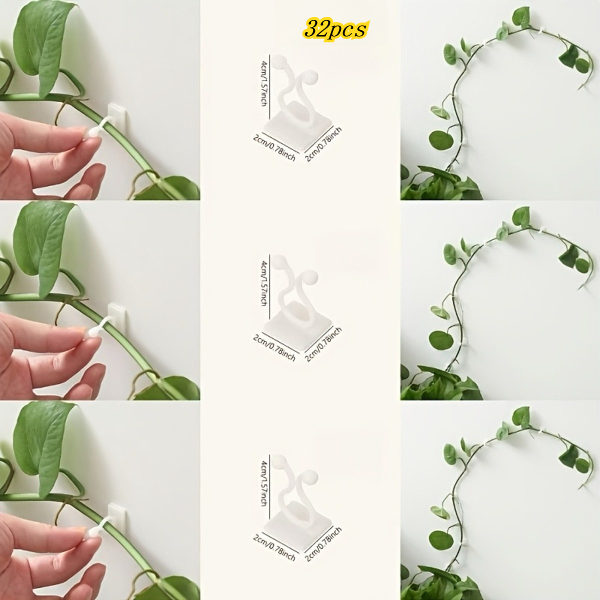 Image of 32-pack Garden Plant Climbing Wall Fixed Clips Vine Self-adhesive Plant Climbing Wall Fixed Hooks