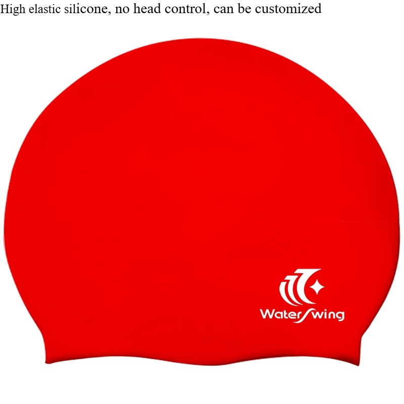 Solid Color Silicone Swim Cap for Adults
