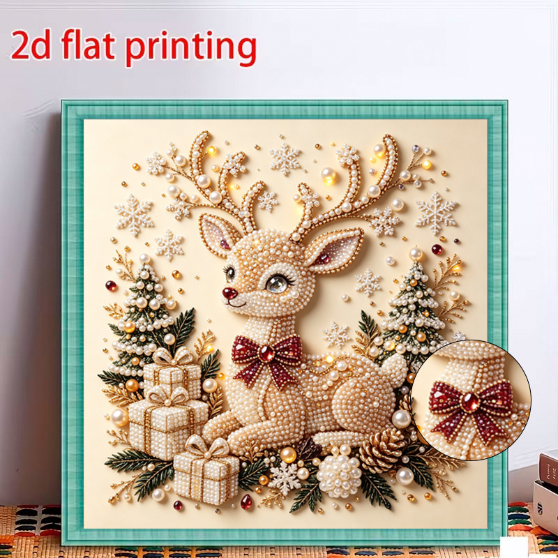 TEMU Peinture d'art de perles de diamant colorées pour Halloween et Noël, cadre, peinture de perles de Noël pour adultes et débutants, peinture de