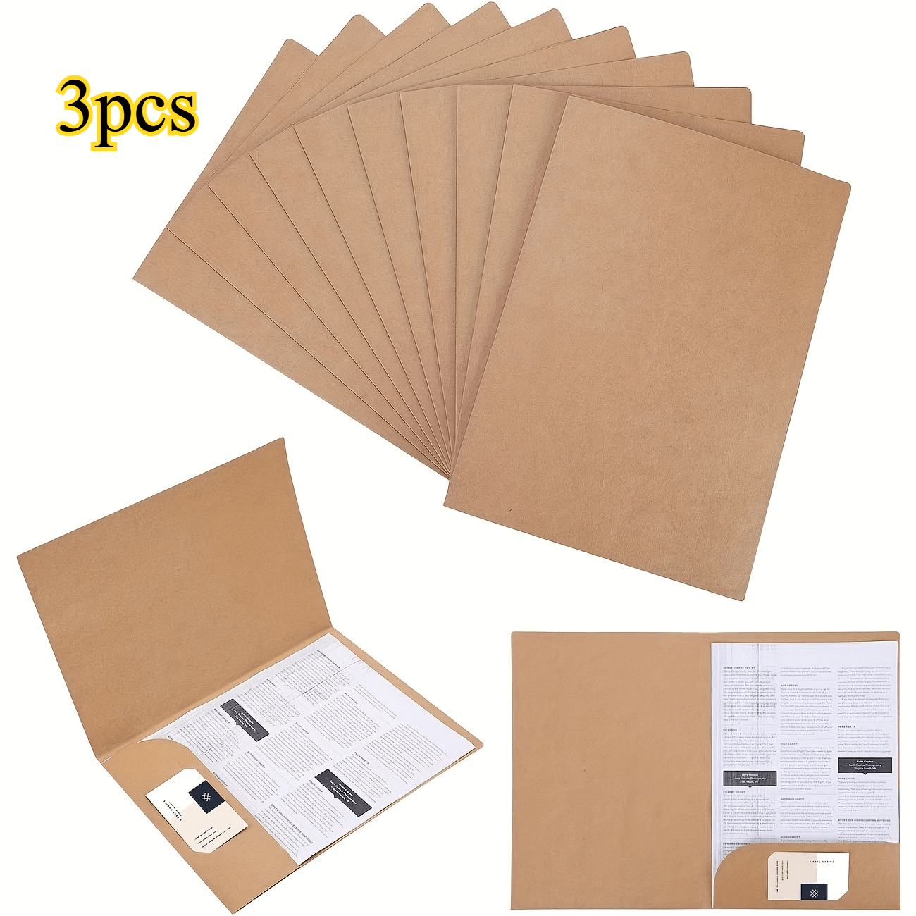 TEMU 3 pezzi A4 Carta , con tasche per biglietti da , buste per esposizione riunioni, organizer per documenti da ufficio facili e
