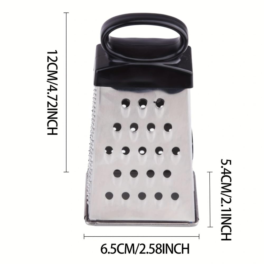 TEMU Mini Râpe 4 en 1 en Acier Inoxydable à Quatre Faces, Râpe Multifonction de Cuisine pour Tranches de , Râpés de et