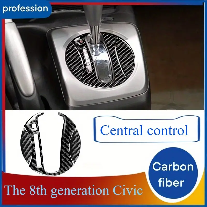Real Carbon Fiber Dashboard Center Console Panel Trim – Fits Honda Civic 2006-2011 – Gloss Finish, Self-Adhesive