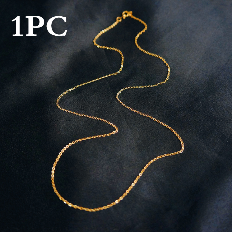 TEMU 1pz Catena Piatta in Acciaio al Titanio Tipo O da 45-60cm, Regalo di Collana , Accessorio per a Catena con Croce