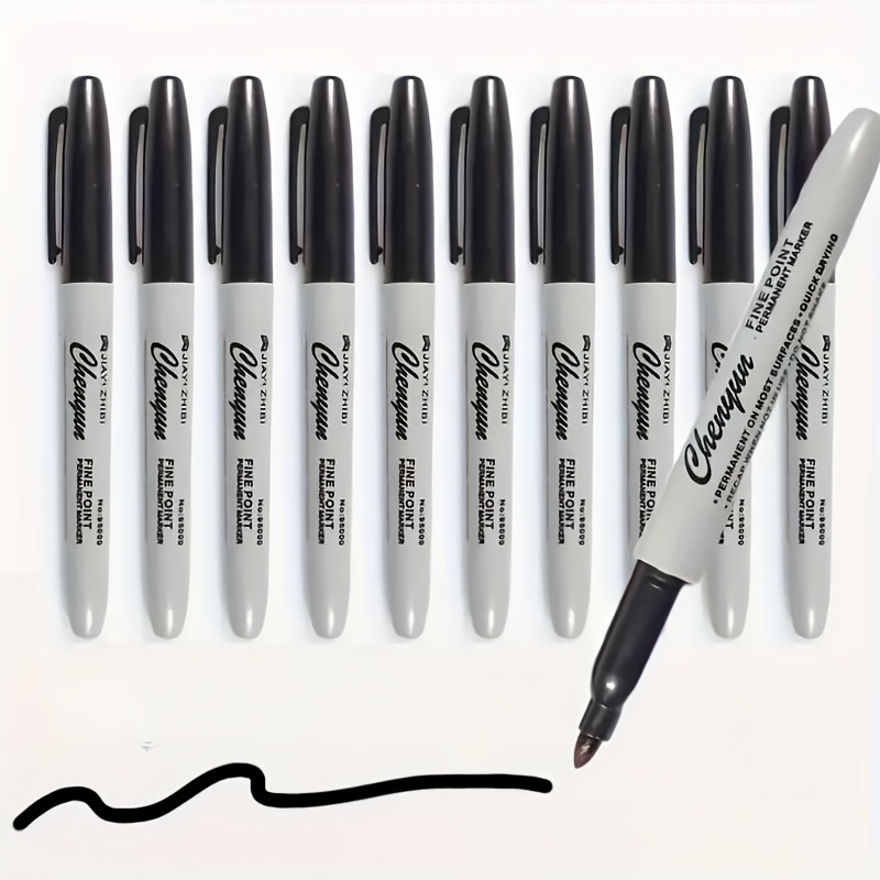 60pcs/110pcs Large Capacity Fine Tip Black Permanent Markers, Quick-Drying And, 1 Mm, Black Ink, Smooth Writing, Suitable for School Supplies, Office Use, And Gift Wrapping Markers, for Ages 14 And Up, Christmas | Halloween | Holiday Gifts