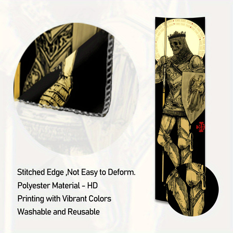 Mittelalterliche Engel Ritter Wandteppich Gold Ästhetische Kunst_voghion.com