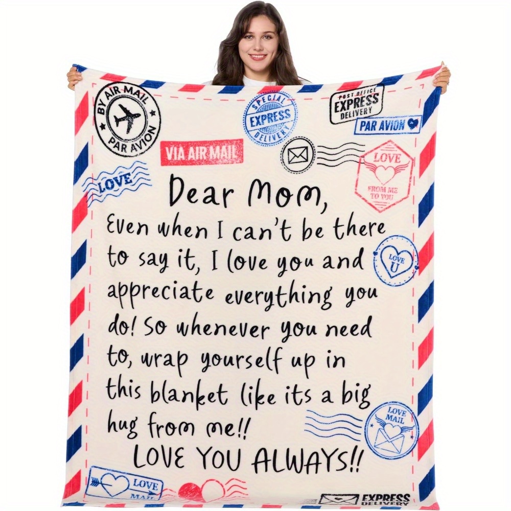 TEMU Couverture en Flanelle 50X60, Cadeau Doux et Confortable pour Maman Femme, Anniversaire Noël Halloween Nouvel An Cadeau de Fille Fils