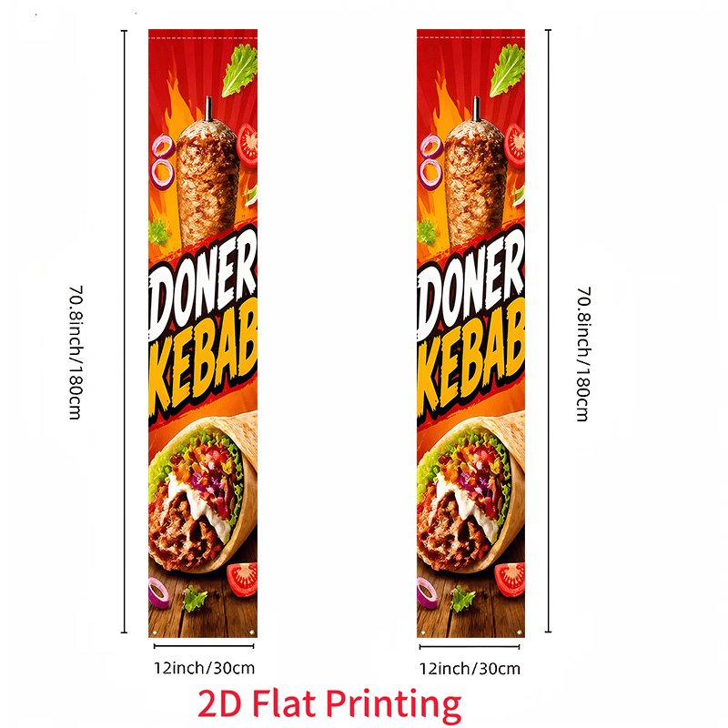 TEMU 2D Flat, 2D Flat - 2D Flat 2er-Pack, Grillspieß-Türvorhang-Banner-Dekoration, geeignet für Geschäfts-Werbedekoration, Hängehintergrund, Indoor-