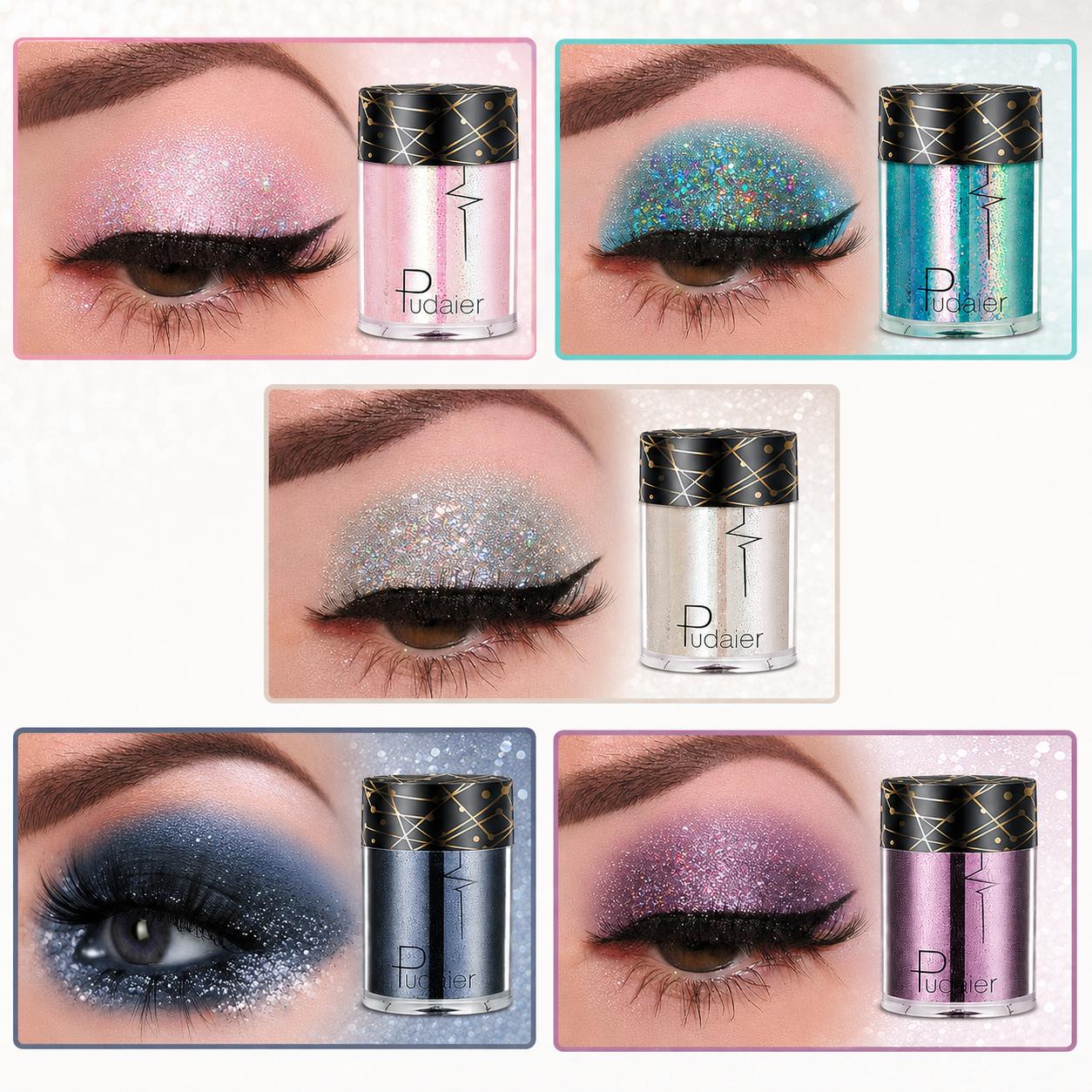 TEMU Bâton d'Ombre à Paupières Liquide 5 Couleurs Pudaier - Pailletée à Séchage Rapide, Résistante à et -Taches, Ombre à Paupières Liquide Métallisée