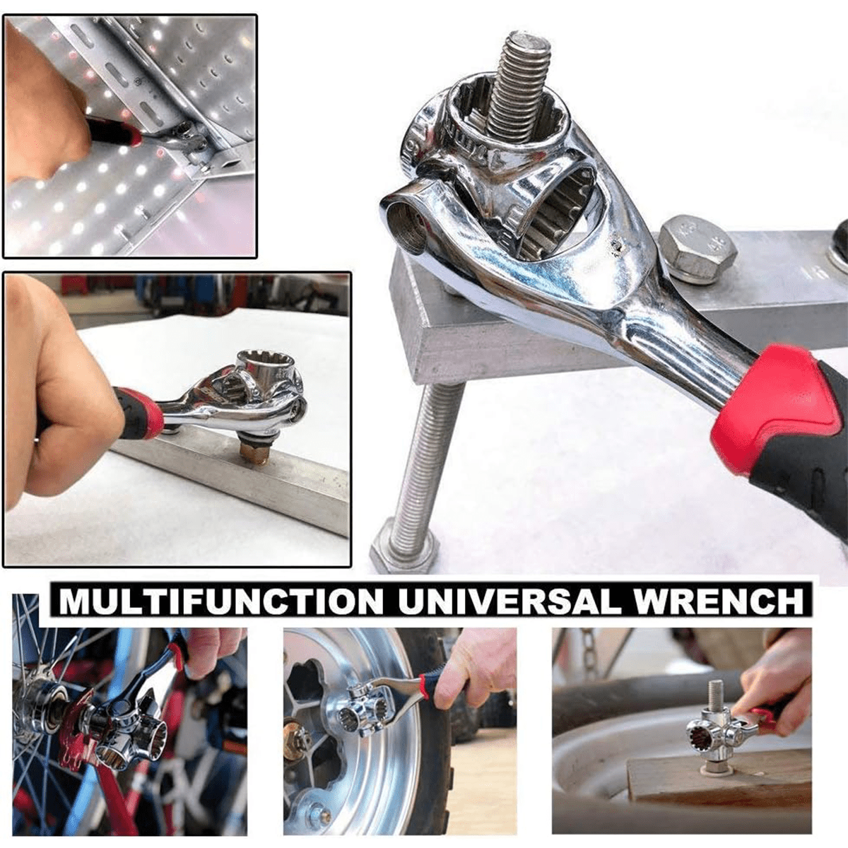 48 in 1 wrench with 360 rotating head stainless steel socket tool for home car repair ergonomic non slip handle fits standard metric bolts 8mm to 13mm versatile wrench tool handling stainless steel tool adjustable wrench details 7