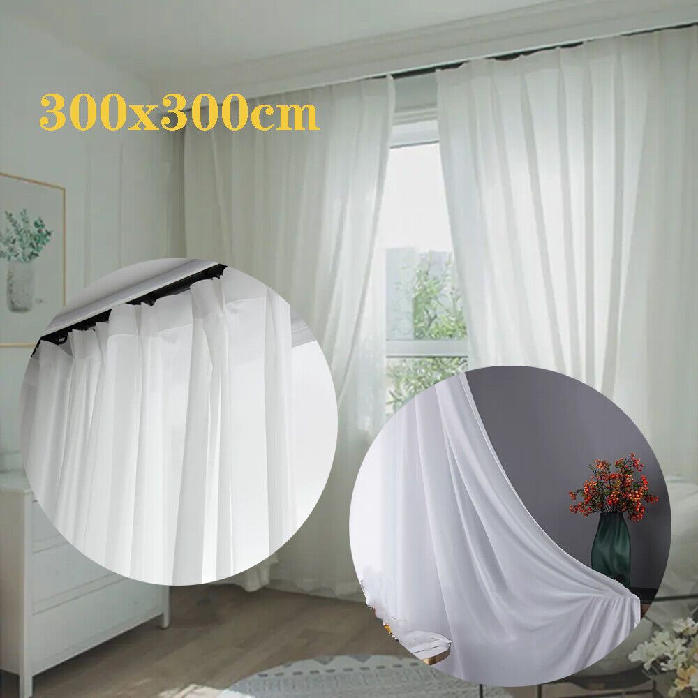 × Curtain Drape Curtain With Undetachable Material Curtain Party Decoration White