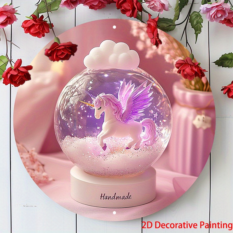 

1pc Ayy0686 Unicorn Box, 8x8inch Aluminum Metal 2d Painting For , , , Restaurant Decor