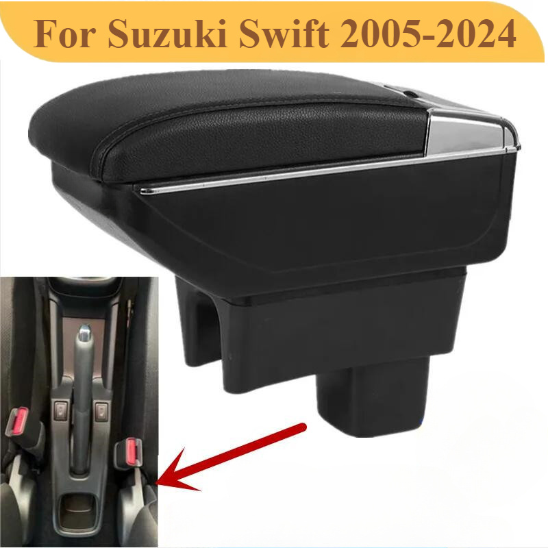 Accoudoir Central Pour Suzuki Swift 2005-2024 - Noir, Avec Rangement