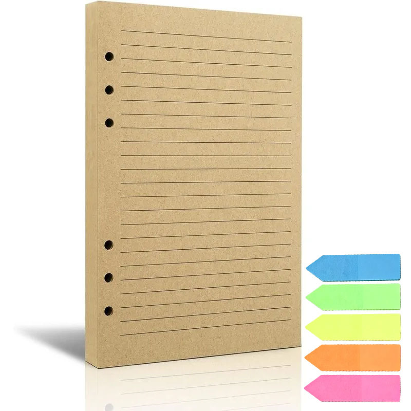 TEMU A5 Blank Vintage Refillable Paper, Vintage A5 Binder Refill Paper Suitable For 6-ring Binder Planner Traveler's Diary Notebook Dairy, Blank