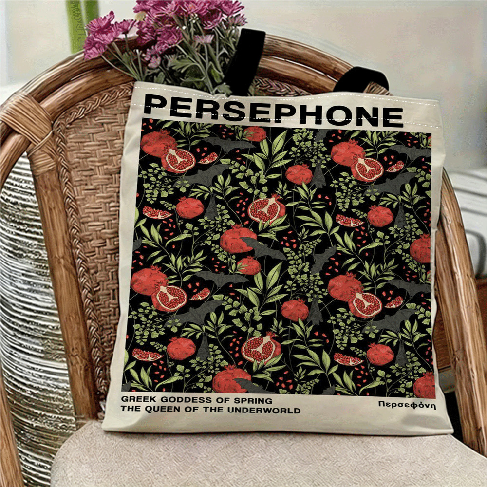 TEMU 1 pz, Borsa Tote Muse Primaverile e Ade - Colorata Borsa a Spalla Riutilizzabile con Stampa , Design Qualit�, Perfetta per il Comprare ', Regali