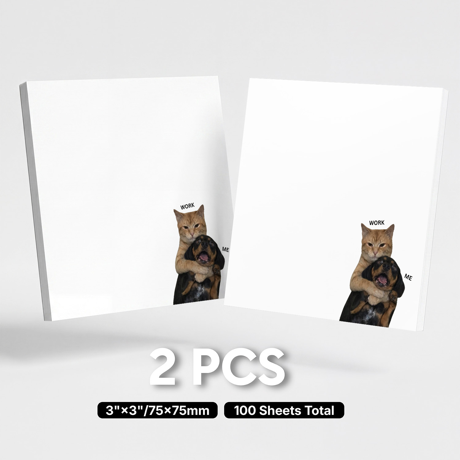 TEMU 2pcs 100 Sheets Funny Meme Sticky Notes Set, Reaction Memo Pads, Kawaii Animal Notes, Humorous Desk Stationery, Self-adhesive Reminder Notes For