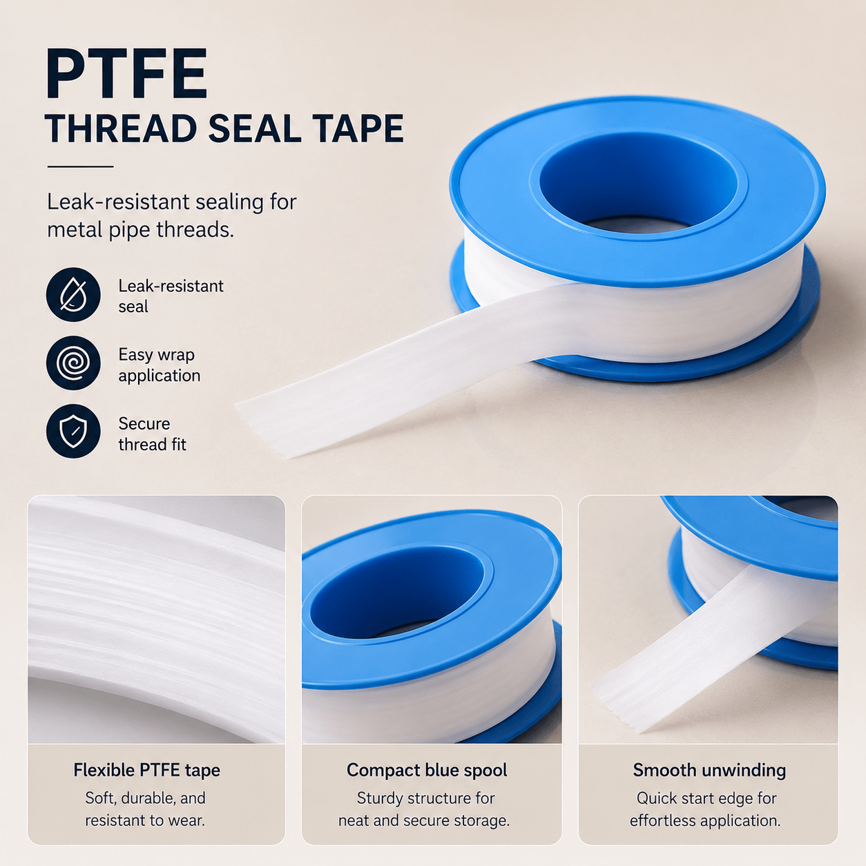 Pipe Tape, PTFE Sealing Tape, Plumbing Thread Sealing Tape