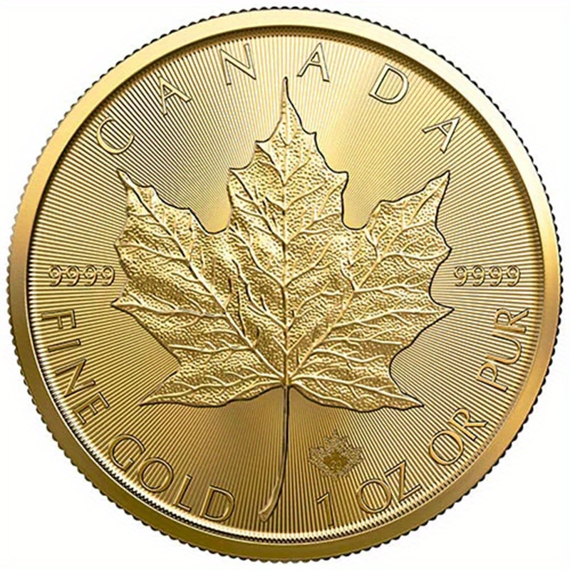 

Maple Leaf Commemorative Coin, 1.57"x0.118" Metal Collectible Artwork, Suitable For Holiday Decorations And Gifts