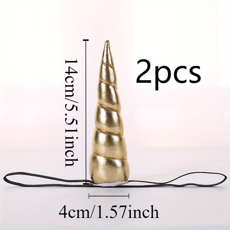 TEMU 2pcs Serre-têtes Licorne - Décorations Vibrantes de Cornes et Queue de Cheval, Matériau PC Confortable, Convient pour l'Équitation, Ajouts