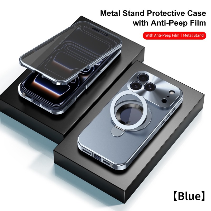 TEMU Phone Case - Compatible With Iphone 17 16 Pro , Original Back Panel Phone Case With Magnetic Leak-proof Design And Metal Stand, Double-sided