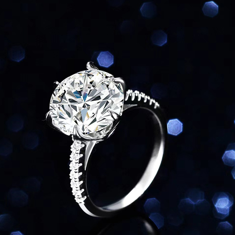 Image of This 925 Sterling Silver Ring Features A 5-carat Moissanite, Perfect For Occasions Such As Vacations, Dates, Parties, Engagements, Weddings, Proposals, Birthdays, Anniversaries, Halloween