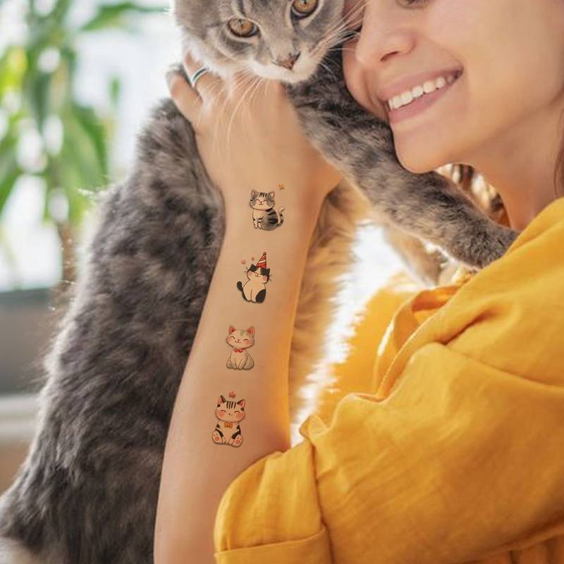 Kit 72 Pièces Cadeaux De Fête Thème Chat - Sacs, Bandesaux, Bracelets, Porte-Clés, Stickers - Pour Anniversaire Chat