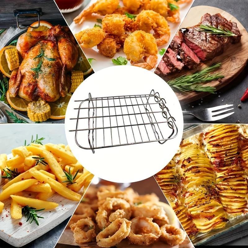 Grille Verticale Pour Friteuse à Air Et Four – En Acier Inoxydable Antiadhésif, 16,5x9,5 Cm | Pour Brochettes, Viandes, Légumes - 2