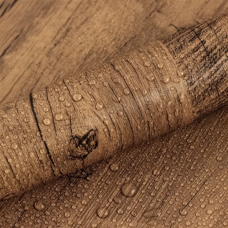 Image of Contact Paper, Vintage Wood Grain Wallpaper, Rustic Wood Look, Peel And Stick Wallpaper, Waterproof Self-adhesive Wallpaper, Removable Wood Wallpaper Roll