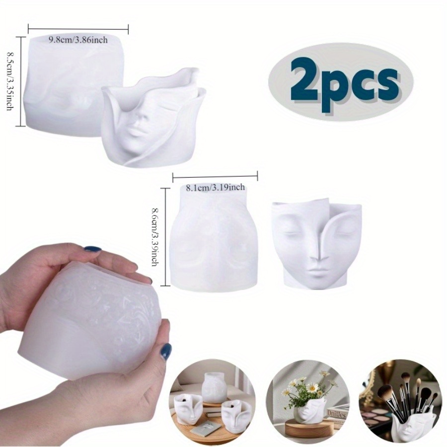 E-shop Dieses Set flexibler Silikonformen, bestehend aus zwei Teilen, ist für das Herstellen von Gesichtsmasken und ideal für Kerzenherstellung. Diese