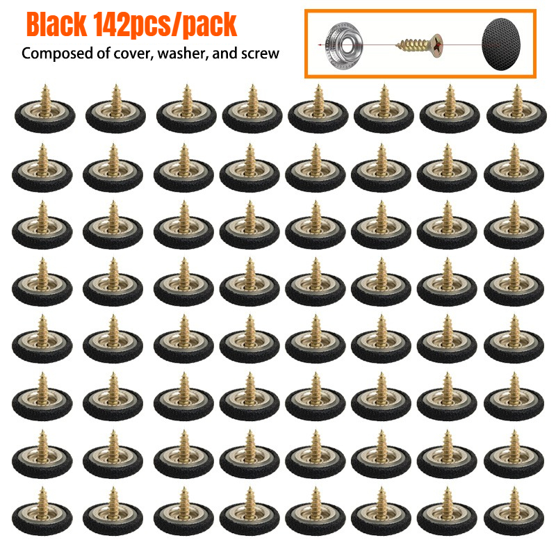 TEMU 142 pièces/ Accessoires de boucle de fixation pour toit et plafond avec capuchon, rondelle et vis. Attaches de toit et accessoires de réparation