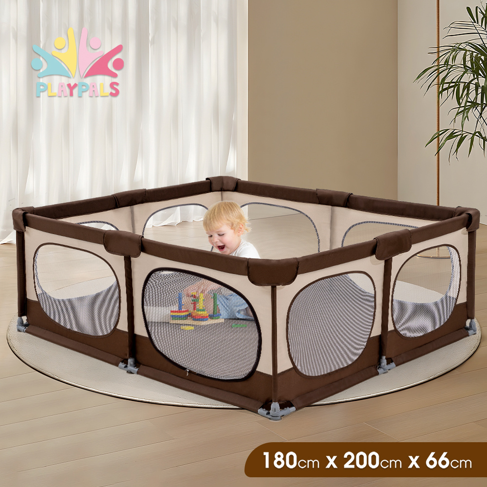 TEMU Brown Playpen, Available In Sizes 200x180cm And 180x150cm, Designed For Child Safety