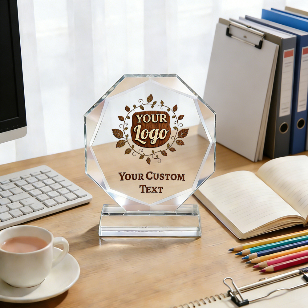 TEMU 1 Customizable Crystal Trophy, Available In Multiple Specifications For Color And Style, With Personalized Engraving Of Logos/text. Ideal For
